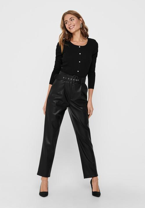 ONLY - Nanny high waist pant - black
