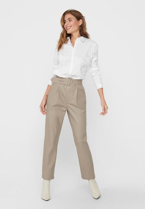 ONLY - Nanny high waist pant - cobblestone