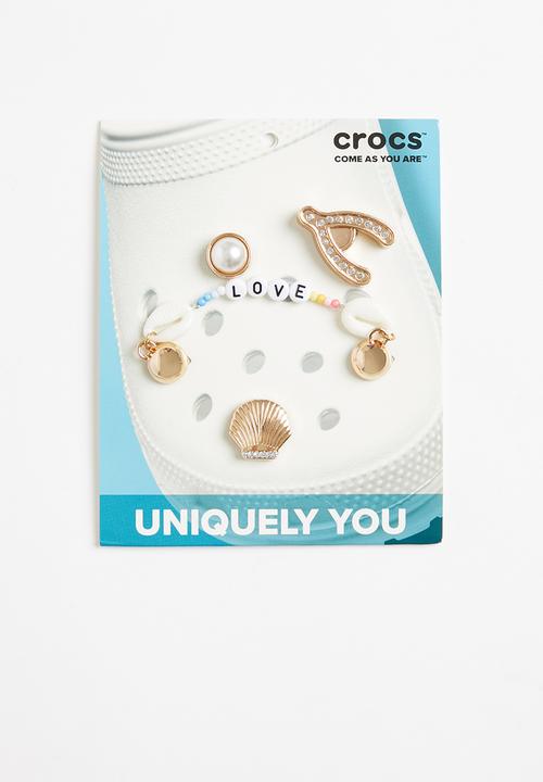 Crocs - Elevated gold 5 pack jibbitz - gold & white 