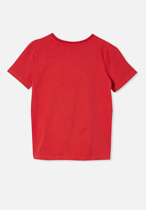 Cotton On - License short sleeve tee - lcn dis mickey mouse stripey/lucky red