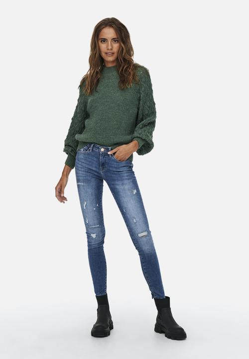 ONLY - Freeze long sleeve highneck pullover knit - mallard green