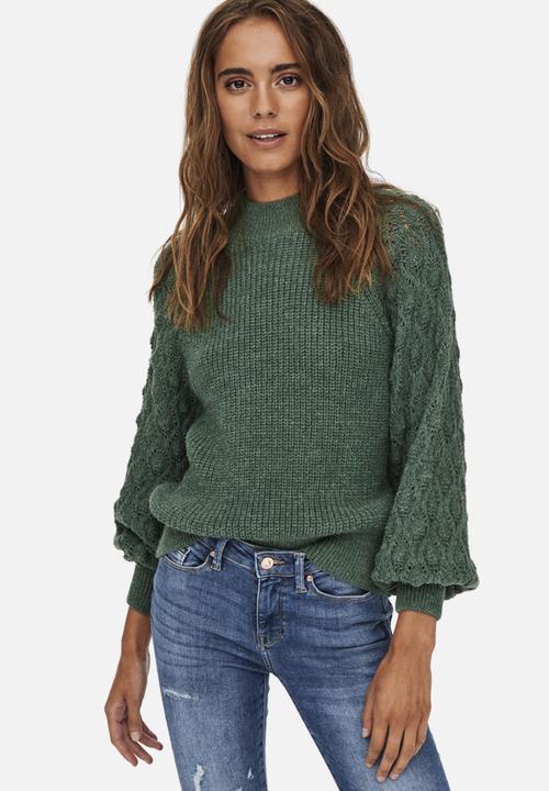 ONLY - Freeze long sleeve highneck pullover knit - mallard green