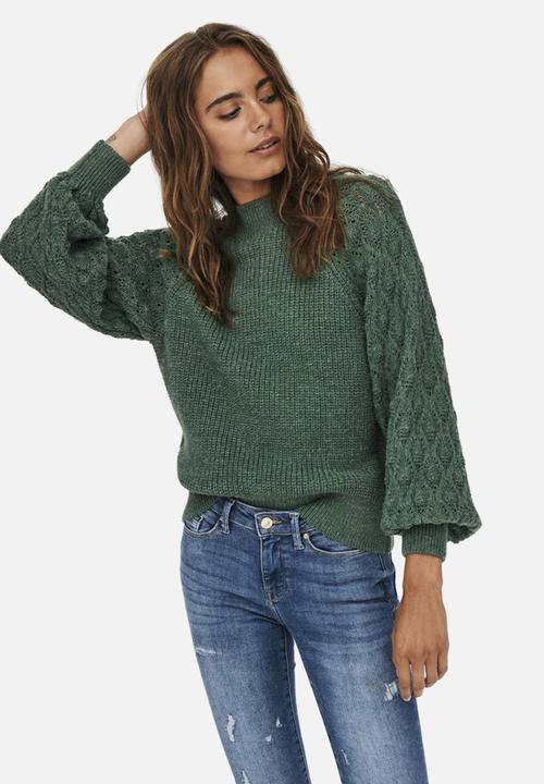 ONLY - Freeze long sleeve highneck pullover knit - mallard green
