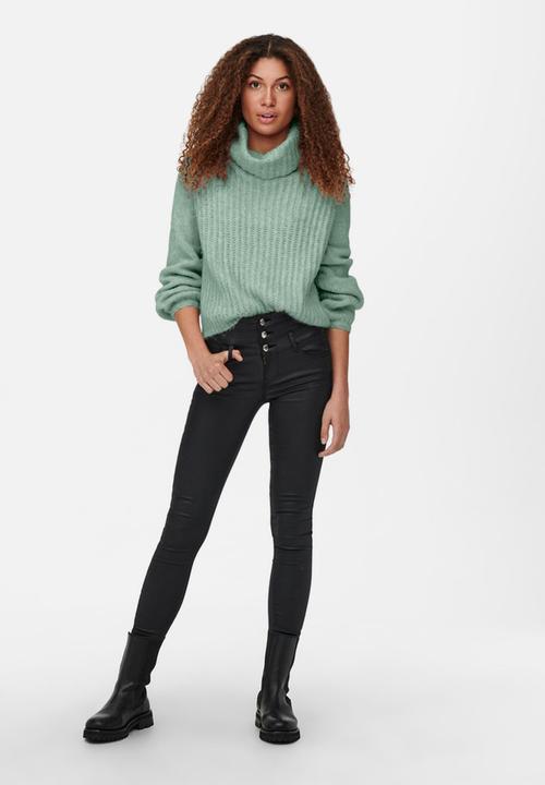 ONLY - Scala long sleeve rollneck pullover - frosty green