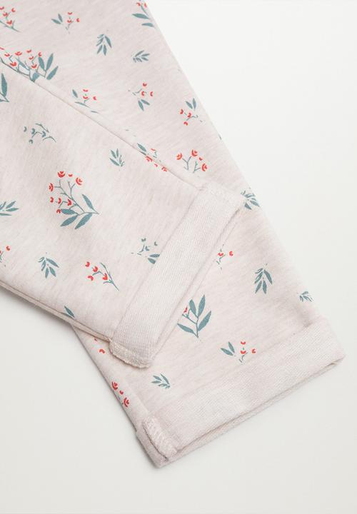 MANGO - Trousers florap - brown