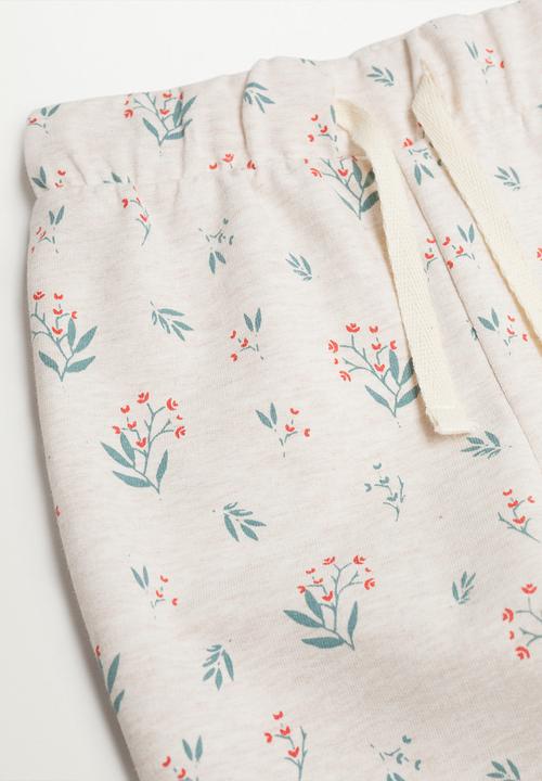 MANGO - Trousers florap - brown