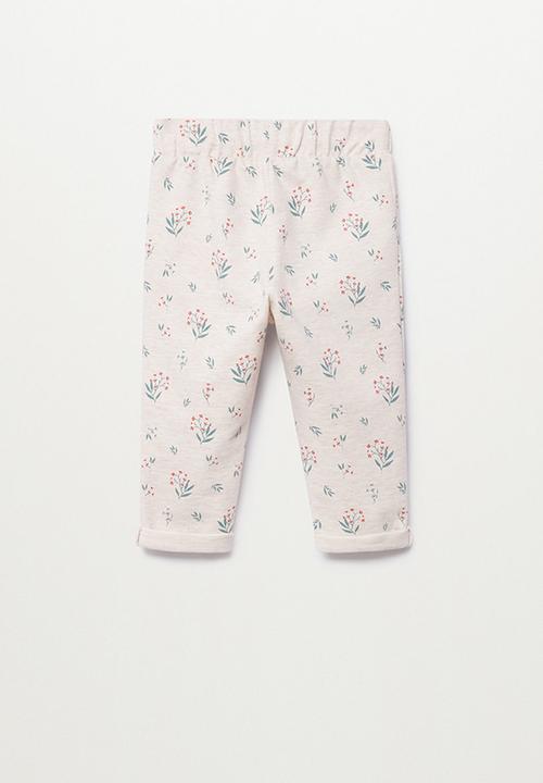 MANGO - Trousers florap - brown
