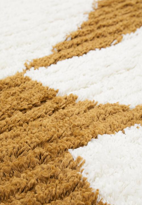 Hertex Fabrics - Balance brick rug - rust & white 