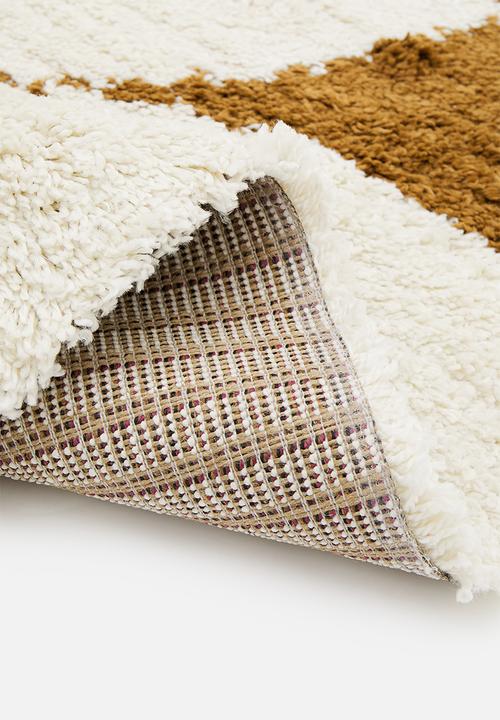 Hertex Fabrics - Balance brick rug - rust & white 