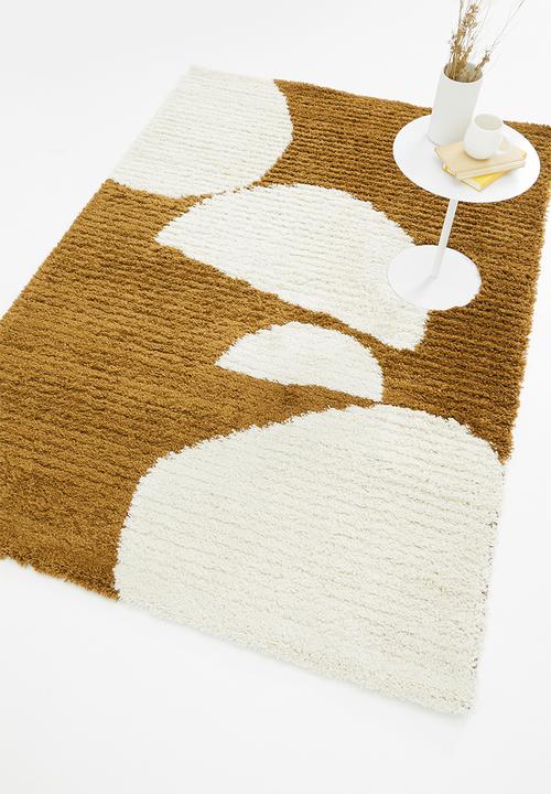 Hertex Fabrics - Balance brick rug - rust & white 