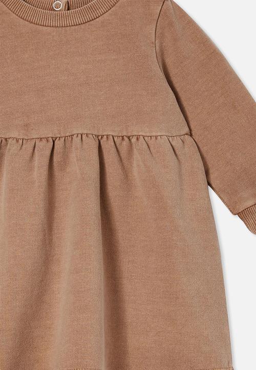 Cotton On - Tina fleece dress - taupy brown
