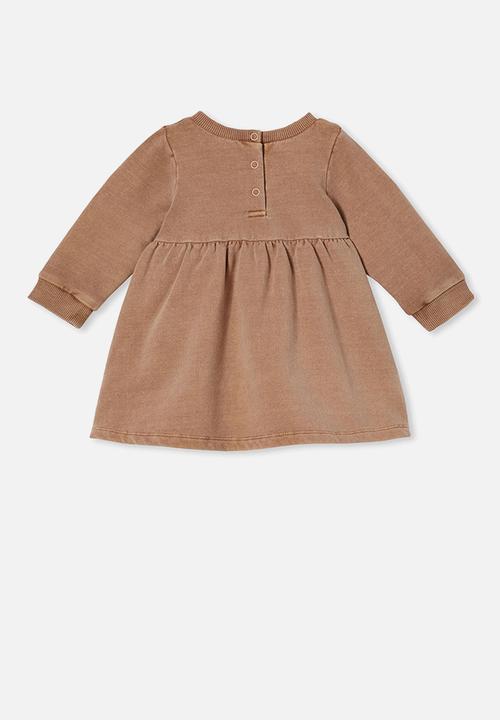 Cotton On - Tina fleece dress - taupy brown