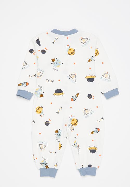 Pop Candy - Baby boys 2 pack romper - blue/white