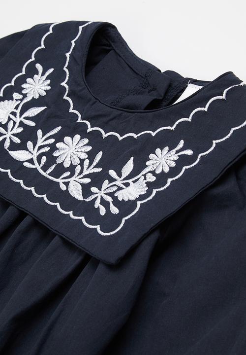 Pop Candy - Baby girls embroidered bodysuit - navy