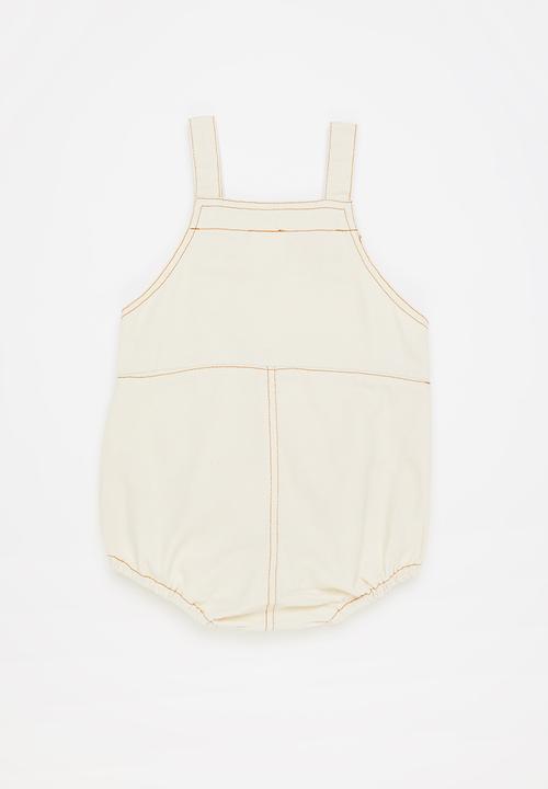 Pop Candy - Baby boys dungaree - cream