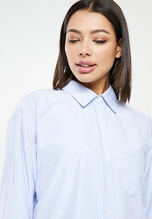 Trendyol - Boyfriend shirt - blue 