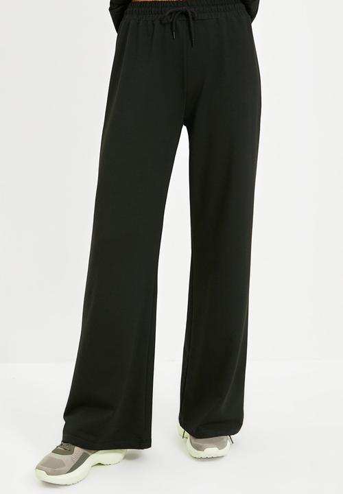 Trendyol - Wide leg sports slim sweatpants - black