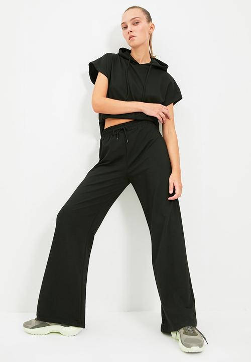 Trendyol - Wide leg sports slim sweatpants - black