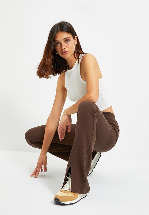 Trendyol - Flare raised sweatpants - brown