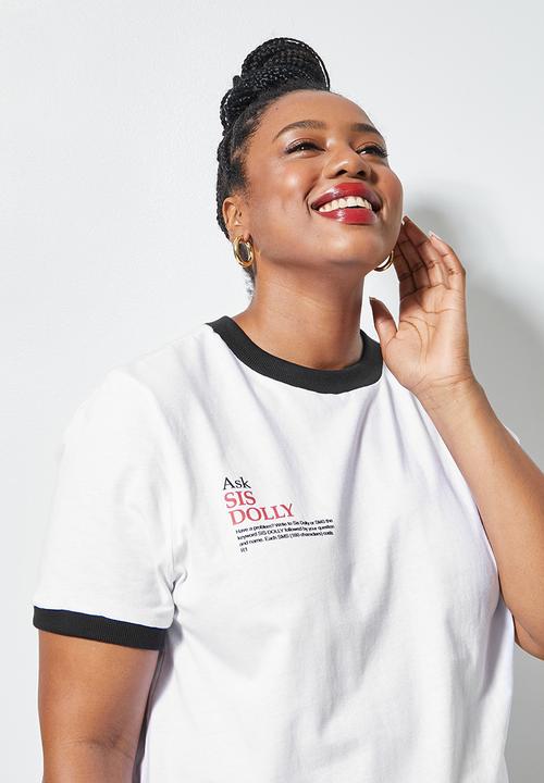 Superbalist - Drum Sis Dolly tee - white & black