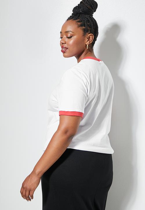 Superbalist - Drum tee - white & red 