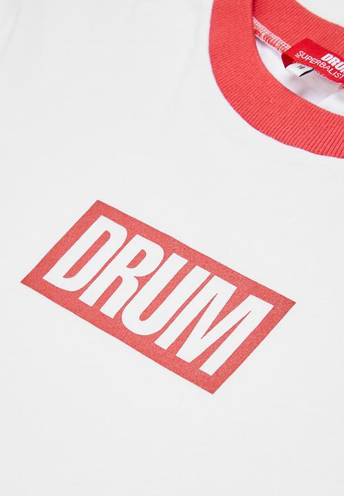 Superbalist - Drum tee - white & red 