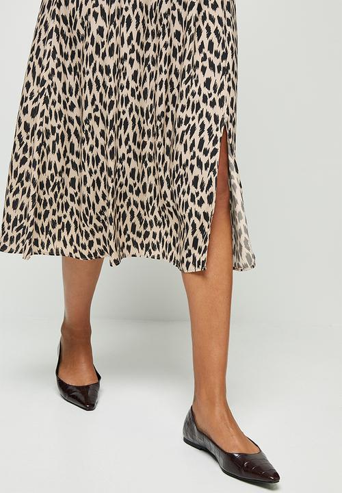 edit - Collared wrap maxi dress - cheetah skin