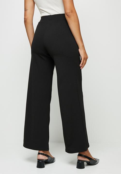 edit - Textured bootleg pant - black