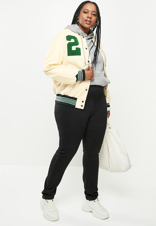 dailyfriday - Plus size college jacket - stone/green