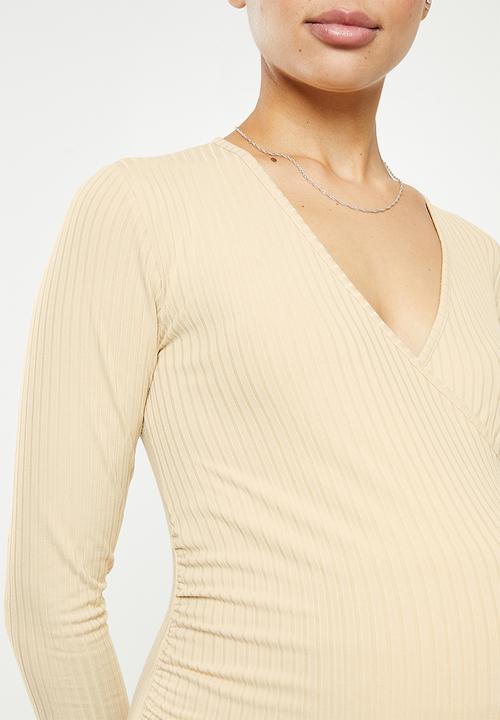 Superbalist - Maternity ls rib nursing T-shirt - stone