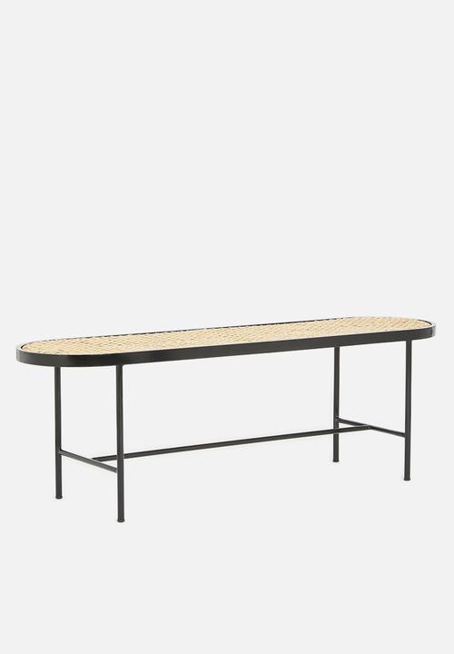 Sixth Floor - Grover rattan bench - natural & black