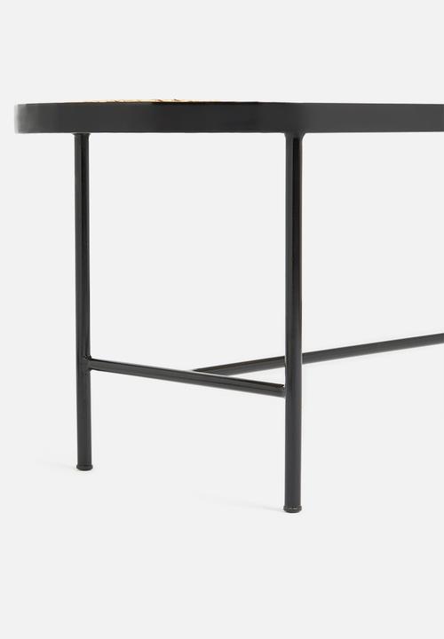Sixth Floor - Grover rattan bench - natural & black