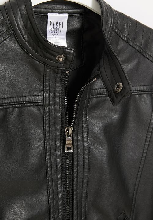 Rebel Republic - Pu biker jacket - black