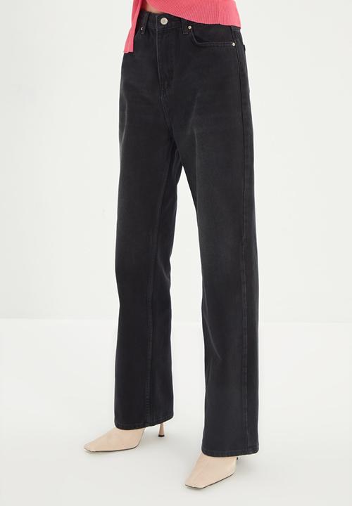 Trendyol - High waist 90's wide leg jeans - black