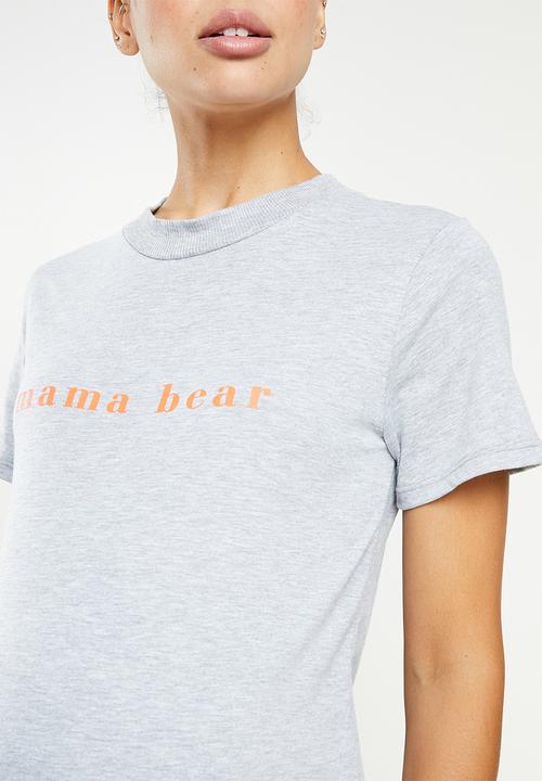 Superbalist - Maternity printed crew neck tee - grey melange