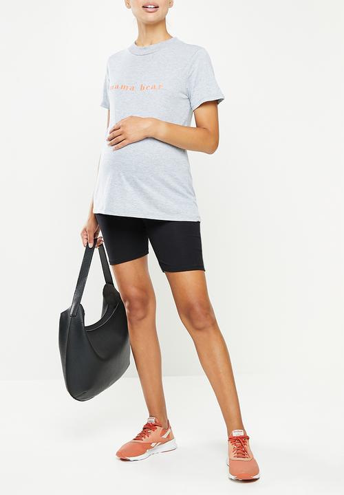 Superbalist - Maternity printed crew neck tee - grey melange