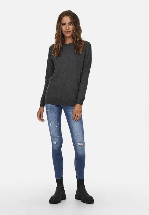 ONLY - Younger long sleeve pullover knit - dark grey melange