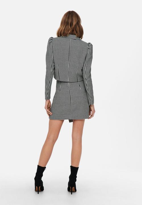 ONLY - Gloss-nadina high waist skirt - black & white 