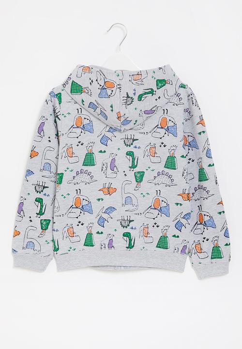 Pop Candy - Boys aop hooded jacket - grey