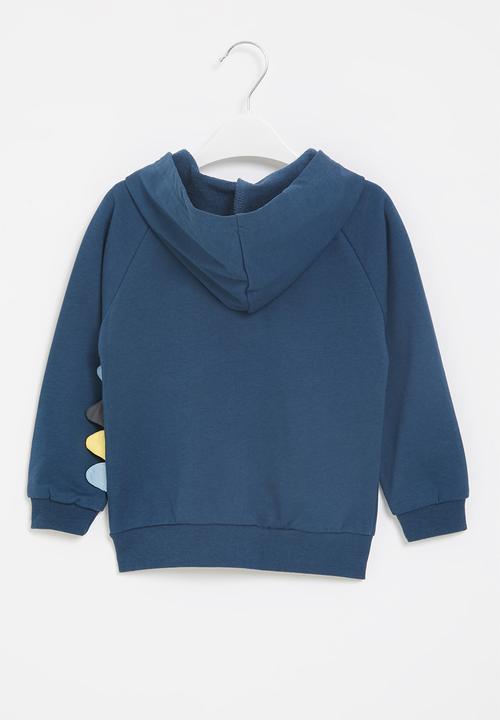 Pop Candy - Boys dino zip through hoodie - navy