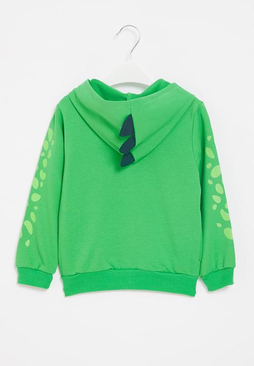 Pop Candy - Boys dino zip through hoodie - green