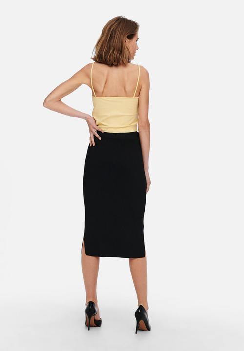 ONLY - Peach pencil midi skirt - black