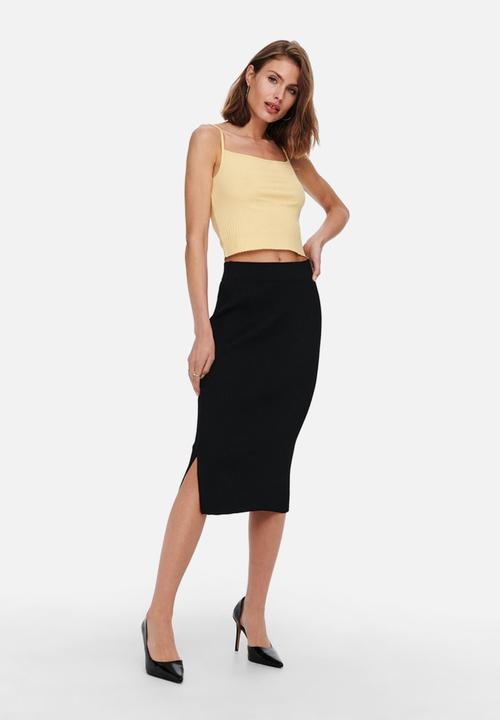 ONLY - Peach pencil midi skirt - black