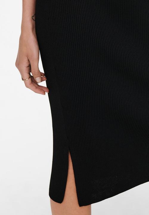 ONLY - Peach pencil midi skirt - black