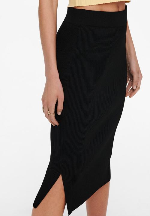 ONLY - Peach pencil midi skirt - black