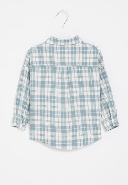 Pop Candy - Baby boys check shirt - blue