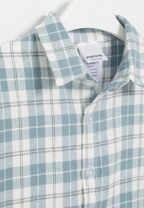 Pop Candy - Baby boys check shirt - blue
