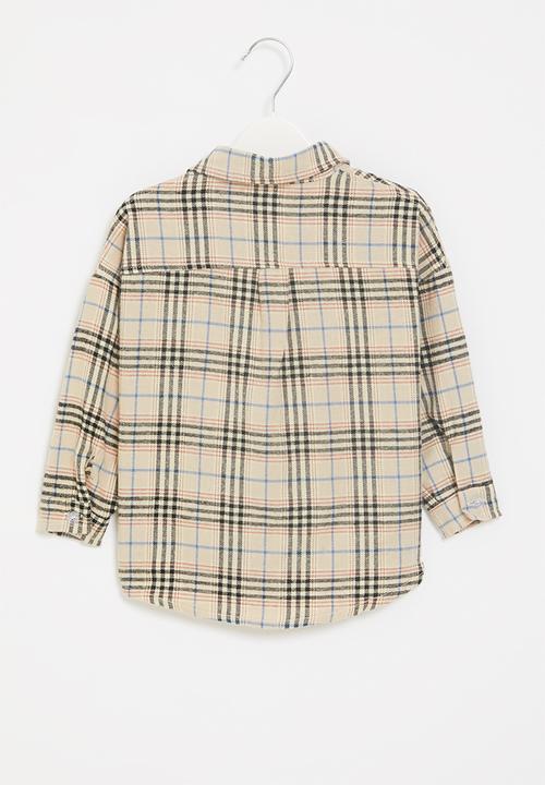 Pop Candy - Baby boys check shirt - natural