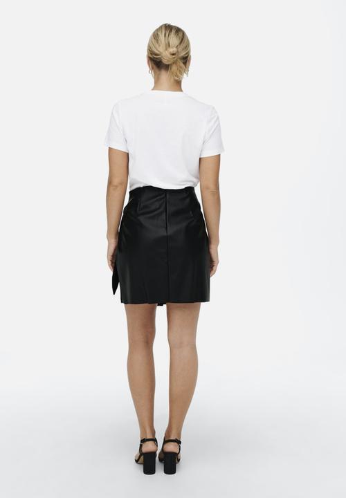 ONLY - Olivia faux leather skirt - black