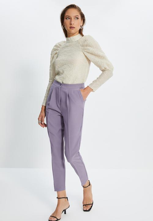 Trendyol - Pleated carrot trousers - purple